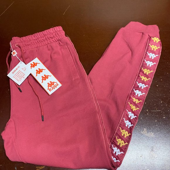 Kappa Mens Red 222 Banda Alanzin Logo Tapered Leg Regular Fit Sweatpants Sz XXL - Picture 1 of 5